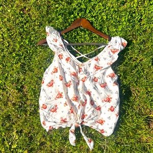 White flowery tank top🪷